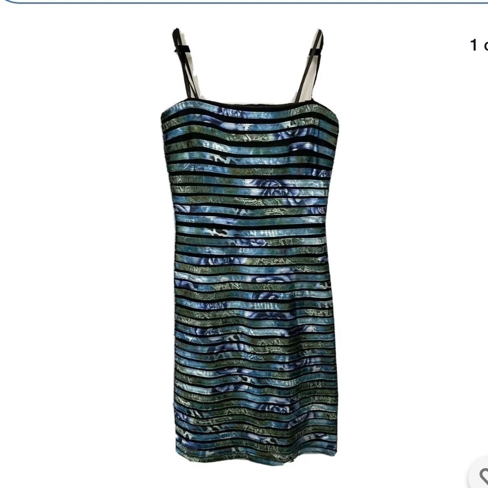 New Xscape Womens Bandage Dress Size 8 Black Blue